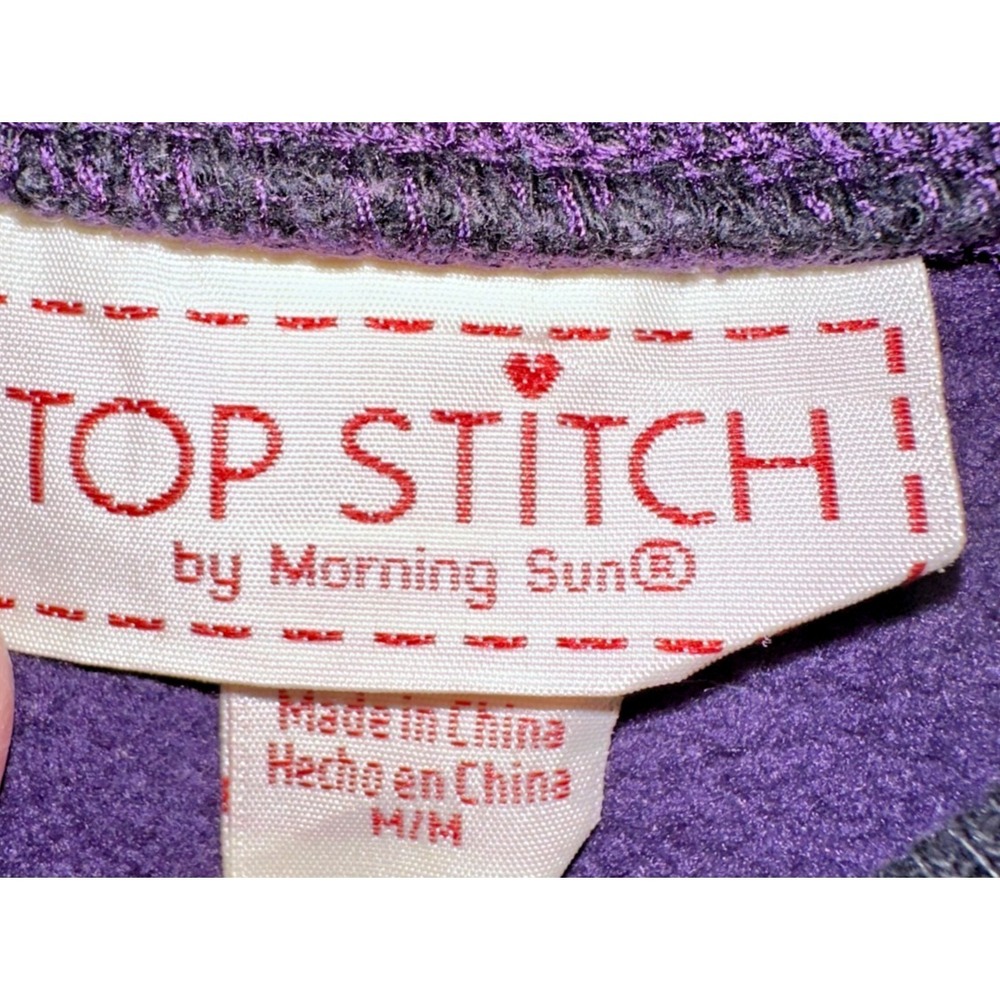 Top Stitch Morning Sun Vintage Purple Tree Beaded Embroidered Sweatshirt Medium - Picture 3 of 5